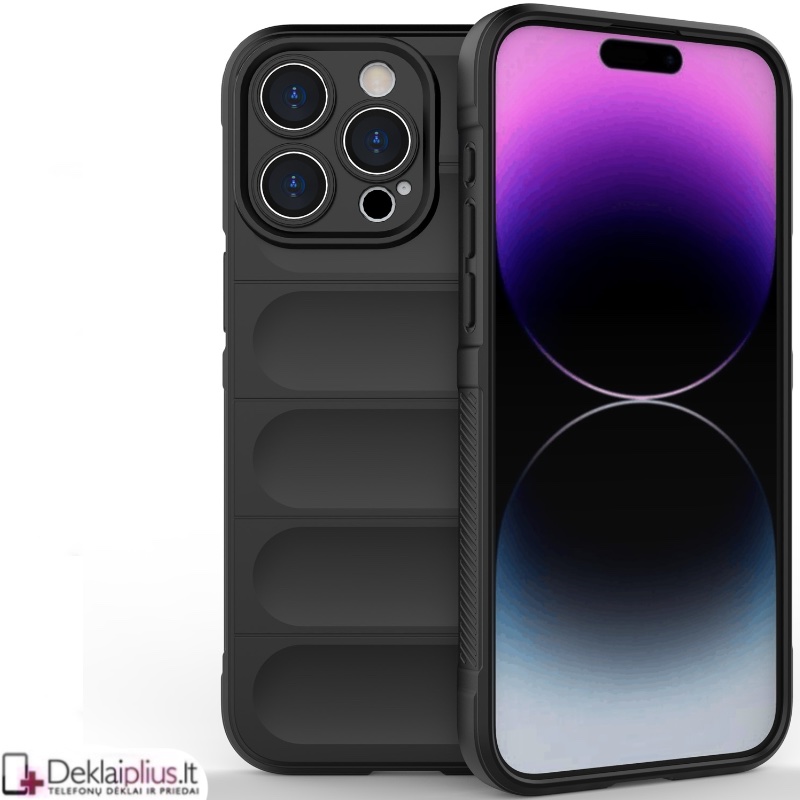 Magic Shield guminis dėklas su kameros apsauga - juodas (Apple Iphone 15 Pro Max) Magic Shield guminis dėklas su kameros apsauga - juodas (Apple Iphone 15 Pro Max)